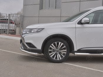 14 999 р. Защита переднего бампера (Ø 63 мм, нержавейка) SLITKOFF Mitsubishi Outlander GF 3-ий рестайлинг (2018-2022)  с доставкой в г. Воронеж. Увеличить фотографию 4