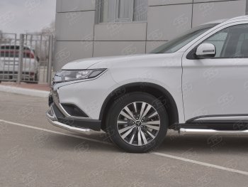 17 549 р. Защита переднего бампера (2 трубы Ø63 и 42 мм, нержавейка) SLITKOFF Mitsubishi Outlander GF 3-ий рестайлинг (2018-2022)  с доставкой в г. Воронеж. Увеличить фотографию 3