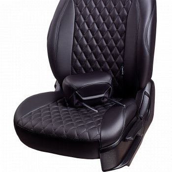 14 999 р. Чехлы для сидений Lord Autofashion Байрон (экокожа, спинка и сиденья 60/40, 3 Г-образных подголовника)  Mitsubishi Outlander  GF (2018-2022) 3-ий рестайлинг (Черный, вставка черная, строчка черная)  с доставкой в г. Воронеж. Увеличить фотографию 5