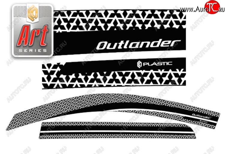 2 199 р. Дефлектора окон CA-Plastic  Mitsubishi Outlander  XL (2005-2009) (CW)  дорестайлинг (Серия Art графит, Без хром.молдинга)  с доставкой в г. Воронеж