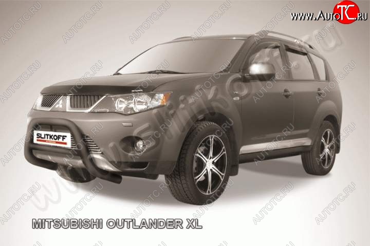 23 599 р. Кенгурятник d76 низкий Mitsubishi Outlander XL (CW)  дорестайлинг (2005-2009) (Цвет: серебристый)  с доставкой в г. Воронеж