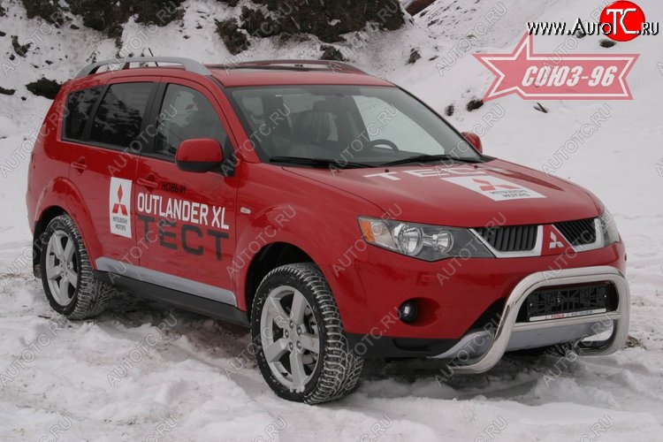 12 149 р. Защита переднего бампера Souz-96 (d76) Mitsubishi Outlander XL (CW)  дорестайлинг (2005-2009)  с доставкой в г. Воронеж