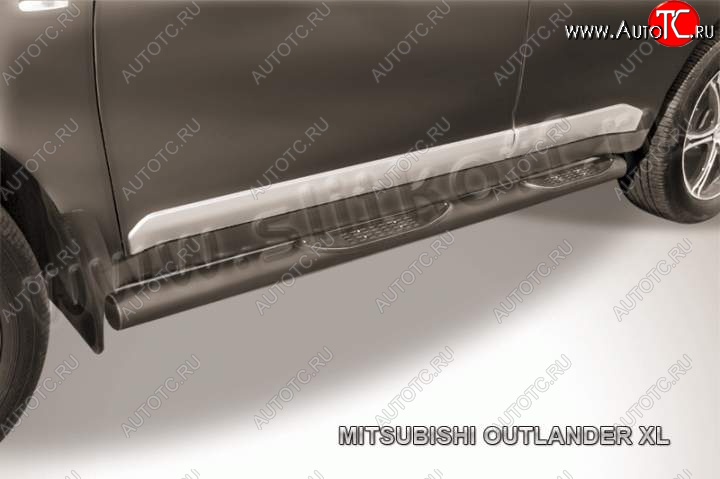 12 399 р. Защита порогов Slitkoff Mitsubishi Outlander XL (CW)  дорестайлинг (2005-2009) (Цвет: серебристый)  с доставкой в г. Воронеж
