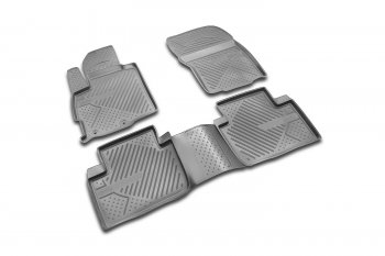 Комплект ковриков салона Element (полиуретан) Mitsubishi Outlander XL (CW)  дорестайлинг (2005-2009) (Серые)