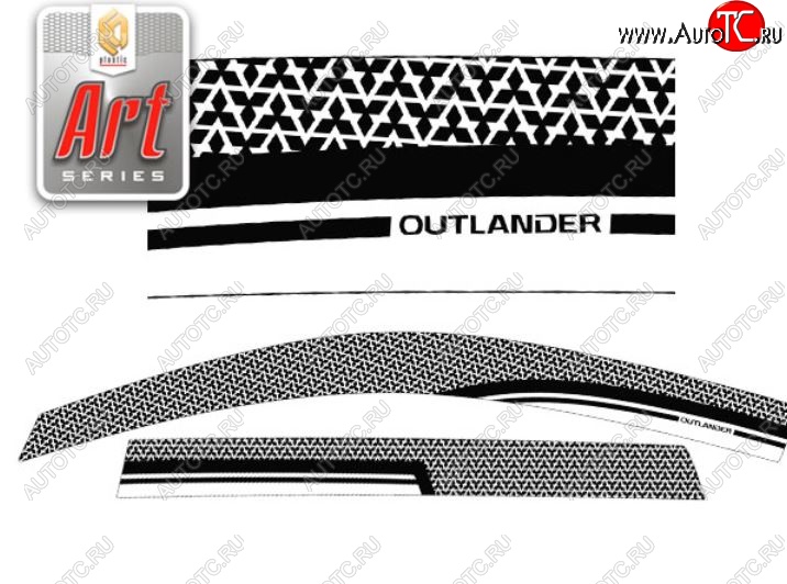 2 199 р. Дефлектора окон CA-Plastic  Mitsubishi Outlander  GF (2012-2014) дорестайлинг (Серия Art серебро, Без хром.молдинга)  с доставкой в г. Воронеж