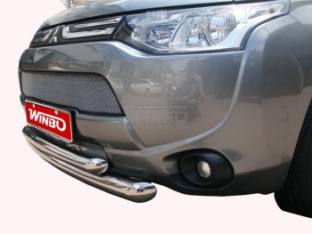 Защита переднего бампера WINBO (Ø76 и 63 мм, нержавейка) Mitsubishi Outlander XL (CW)  рестайлинг (2010-2013)