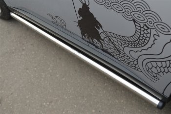 18 799 р. Защита порогов на SLITKOFF (труба D63)  Mitsubishi Outlander  GF (2012-2014) дорестайлинг (Защита порогов с загрушками на торцах (вариант 2))  с доставкой в г. Воронеж. Увеличить фотографию 2