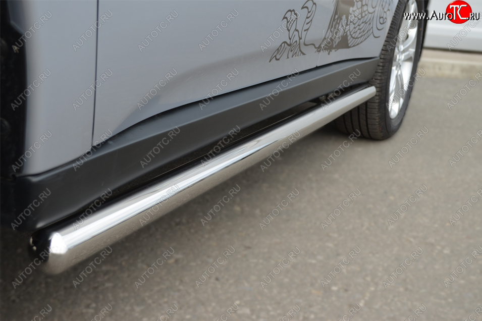 9 749 р. Защита порогов на SLITKOFF (труба D63)  Mitsubishi Outlander  GF (2012-2014) дорестайлинг (Защита порогов с закругленными торцами (вариант 3))  с доставкой в г. Воронеж