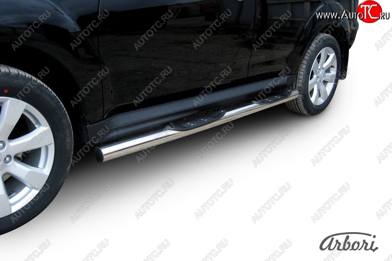 14 579 р. Защита штатных порогов Arbori (нержавейка, d76 mm). Mitsubishi Outlander XL (CW)  рестайлинг (2010-2013)  с доставкой в г. Воронеж