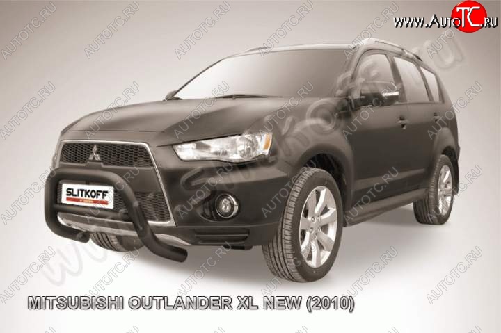 23 599 р. Кенгурятник d76 низкий Mitsubishi Outlander XL (CW)  рестайлинг (2010-2013) (Цвет: серебристый)  с доставкой в г. Воронеж