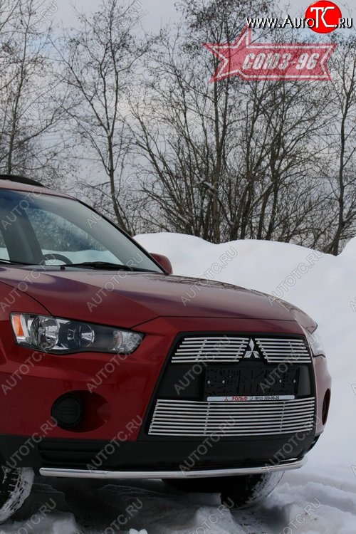 8 189 р. Защита переднего бампера одинарная Souz-96 (d42) Mitsubishi Outlander XL (CW)  рестайлинг (2010-2013)  с доставкой в г. Воронеж