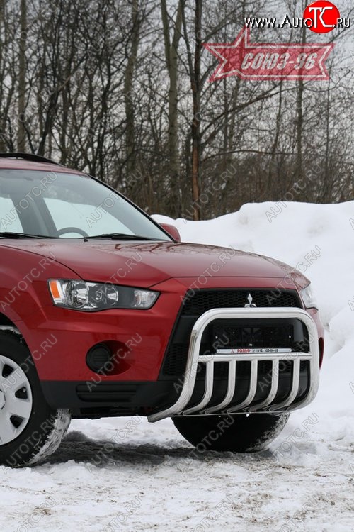 16 064 р. Защита переднего бампера Souz-96 (d60) Mitsubishi Outlander XL (CW)  рестайлинг (2010-2013)  с доставкой в г. Воронеж