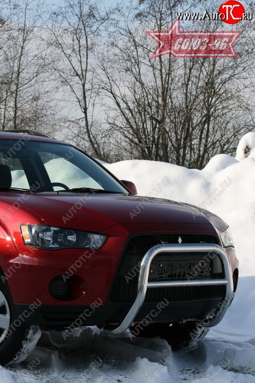 8 999 р. Защита переднего бампера Souz-96 (d60) Mitsubishi Outlander XL (CW)  рестайлинг (2010-2013)  с доставкой в г. Воронеж