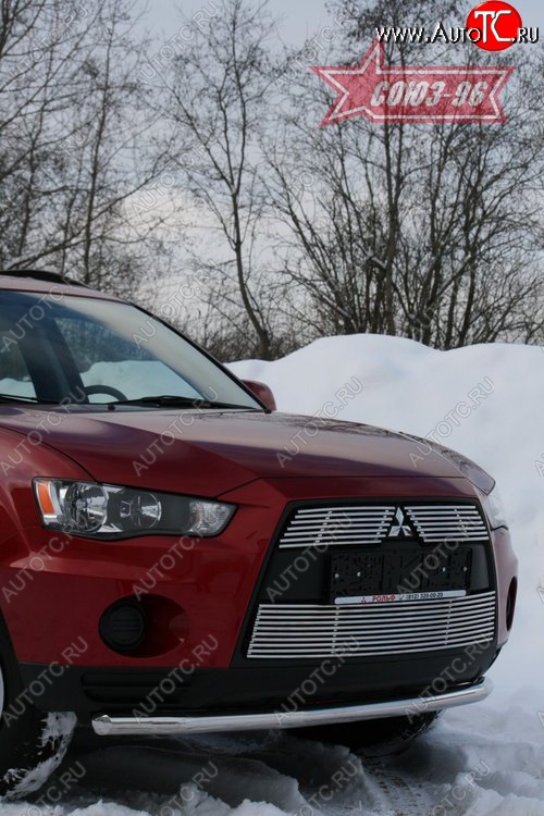 9 809 р. Защита переднего бампера из одинарной трубы (d60) Souz-96 Mitsubishi Outlander XL (CW)  рестайлинг (2010-2013)  с доставкой в г. Воронеж
