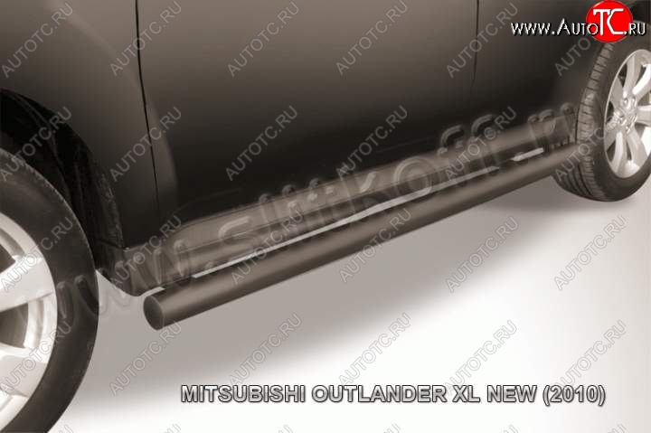 10 599 р. Защита порогов Slitkoff Mitsubishi Outlander XL (CW)  рестайлинг (2010-2013) (Цвет: серебристый)  с доставкой в г. Воронеж