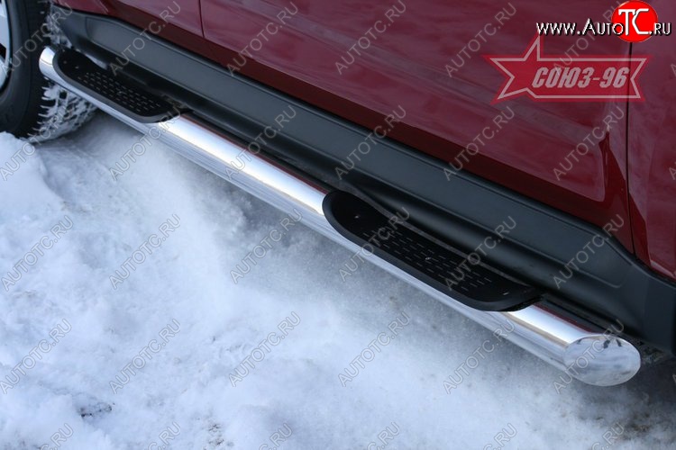 10 484 р. Защита порогов с проступью Souz-96 (d76) Mitsubishi Outlander XL (CW)  рестайлинг (2010-2013)  с доставкой в г. Воронеж