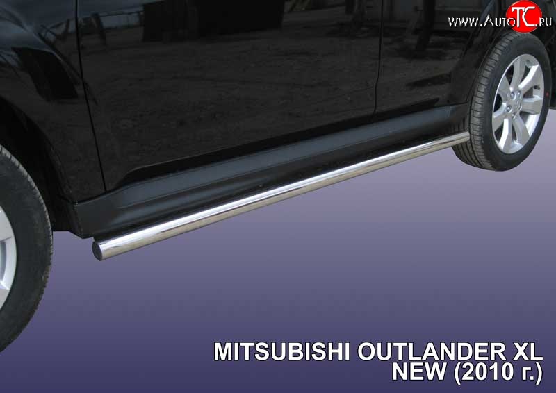13 999 р. Защита порогов из круглой трубы диаметром 57 мм Slitkoff Mitsubishi Outlander XL (CW)  рестайлинг (2010-2013) (Нержавейка, Полированная)  с доставкой в г. Воронеж