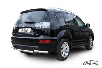 8 999 р. Защита заднего бампера Arbori (короткая, нержавейка, 1 труба d57 mm). Mitsubishi Outlander XL (CW)  рестайлинг (2010-2013)  с доставкой в г. Воронеж. Увеличить фотографию 2