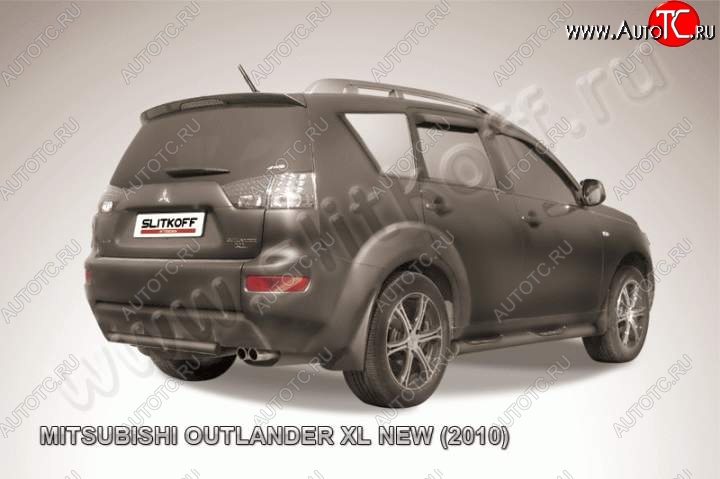 6 399 р. Защита задняя Slitkoff  Mitsubishi Outlander  XL (2010-2013) (CW)  рестайлинг (Цвет: серебристый)  с доставкой в г. Воронеж