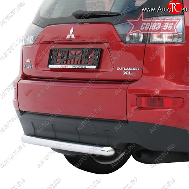 6 884 р. Защита заднего бампера Souz-96 (d60) Mitsubishi Outlander XL (CW)  рестайлинг (2010-2013)  с доставкой в г. Воронеж