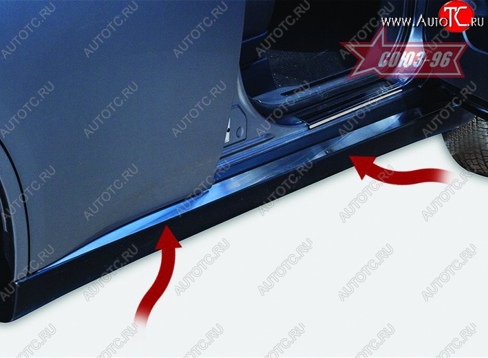 2 339 р. Накладка на пороги Souz-96 Mitsubishi Outlander GF дорестайлинг (2012-2014)  с доставкой в г. Воронеж