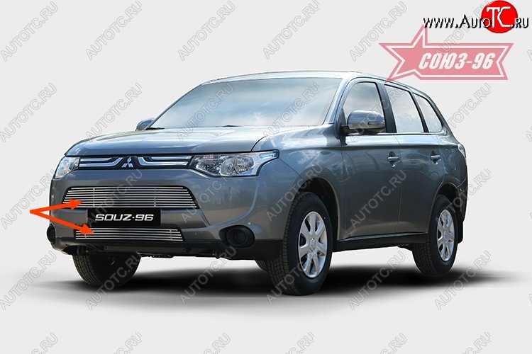 8 414 р. Декоративный элемент воздухозаборника Souz-96 (d10)  Mitsubishi Outlander  GF (2012-2014) дорестайлинг  с доставкой в г. Воронеж