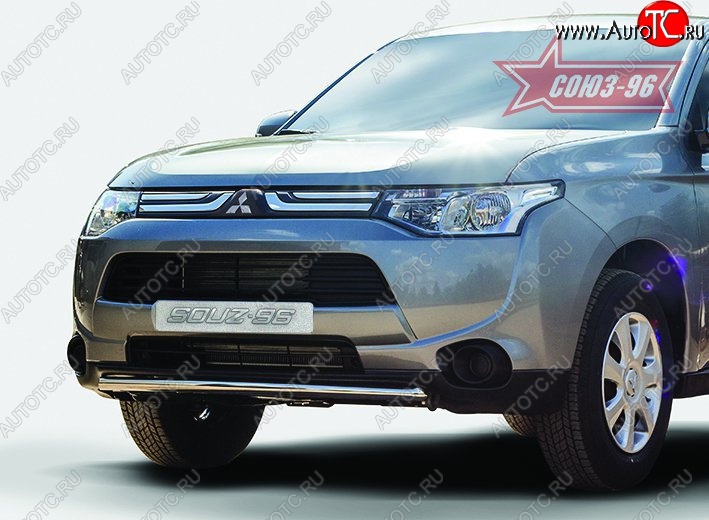 9 449 р. Защита переднего бампера одинарная Souz-96 (d42). Mitsubishi Outlander GF дорестайлинг (2012-2014)  с доставкой в г. Воронеж