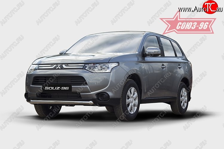 10 574 р. Защита переднего бампера одинарная Souz-96 (d60). Mitsubishi Outlander GF дорестайлинг (2012-2014)  с доставкой в г. Воронеж