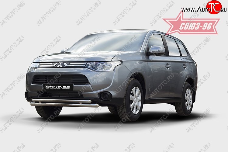 16 694 р. Защита переднего бампера одинарная Souz-96 (d60/42). Mitsubishi Outlander GF дорестайлинг (2012-2014)  с доставкой в г. Воронеж