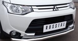 14 999 р. Одинарная защита переднего бампера диаметром 63 мм SLITKOFF  Mitsubishi Outlander  GF (2014-2016) 1-ый рестайлинг  с доставкой в г. Воронеж. Увеличить фотографию 2