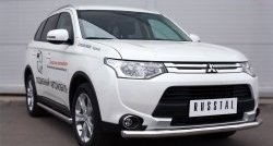 14 999 р. Одинарная защита переднего бампера диаметром 63 мм SLITKOFF  Mitsubishi Outlander  GF (2014-2016) 1-ый рестайлинг  с доставкой в г. Воронеж. Увеличить фотографию 4