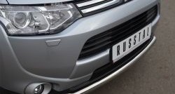 13 999 р. Одинарная защита переднего бампера диаметром 63 мм SLITKOFF Mitsubishi Outlander GF дорестайлинг (2012-2014)  с доставкой в г. Воронеж. Увеличить фотографию 2