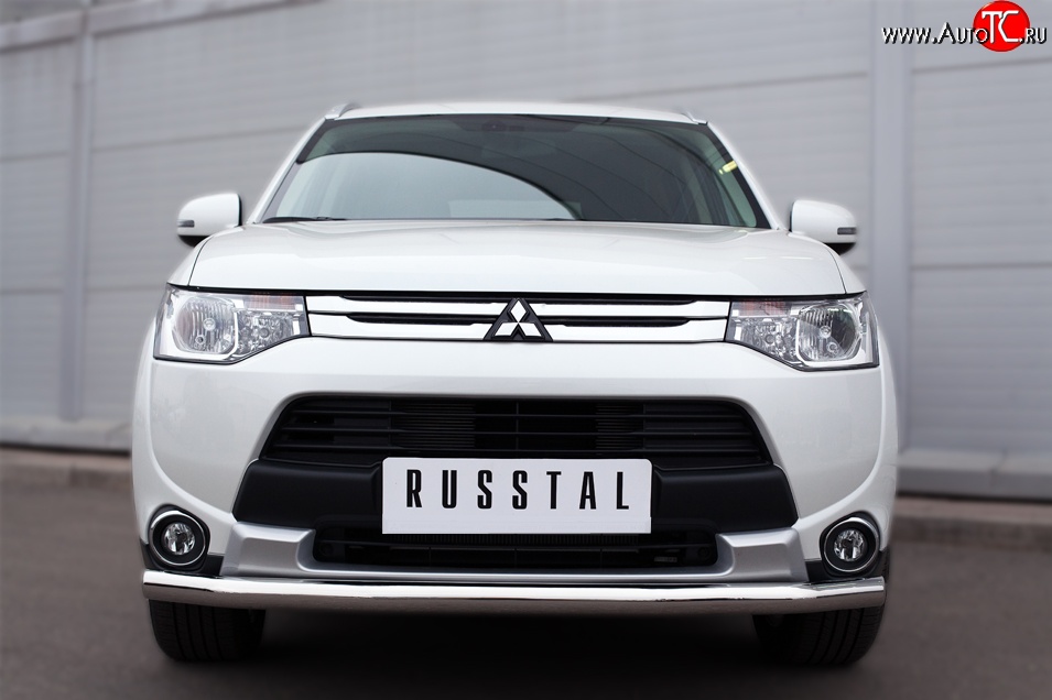 14 999 р. Одинарная защита переднего бампера диаметром 63 мм SLITKOFF  Mitsubishi Outlander  GF (2014-2016) 1-ый рестайлинг  с доставкой в г. Воронеж