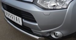 Одинарная защита переднего бампера диаметром 76 мм SLITKOFF Mitsubishi Outlander  GF (2012-2014) дорестайлинг