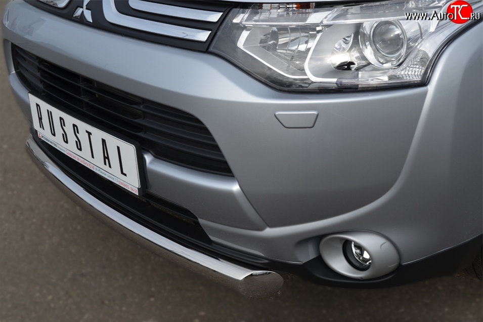 14 999 р. Одинарная защита переднего бампера диаметром 76 мм SLITKOFF Mitsubishi Outlander GF дорестайлинг (2012-2014)  с доставкой в г. Воронеж