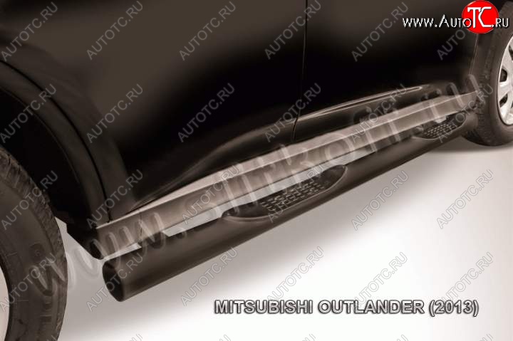 12 399 р. Защита порогов Slitkoff Mitsubishi Outlander GF дорестайлинг (2012-2014) (Цвет: серебристый)  с доставкой в г. Воронеж