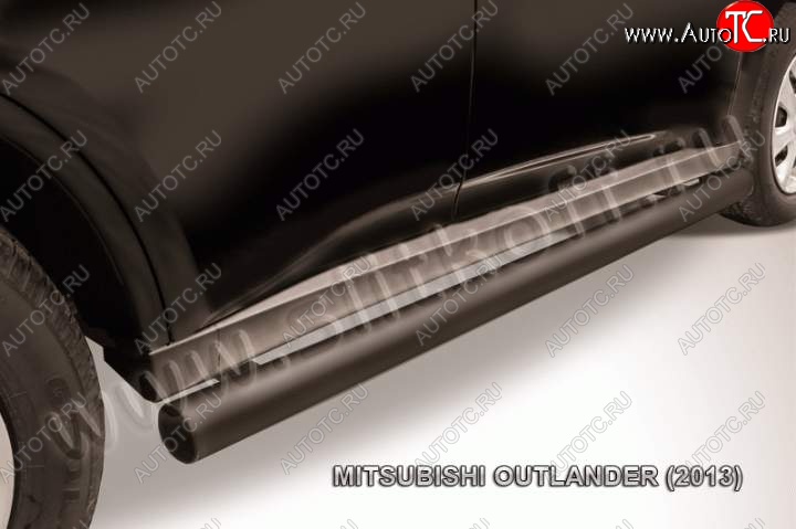 10 599 р. Защита порогов Slitkoff Mitsubishi Outlander GF дорестайлинг (2012-2014) (Цвет: серебристый)  с доставкой в г. Воронеж