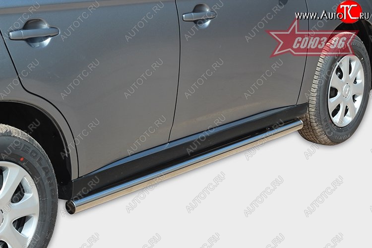 11 069 р. Защита порогов Souz-96 (d60) Mitsubishi Outlander GF дорестайлинг (2012-2014)  с доставкой в г. Воронеж