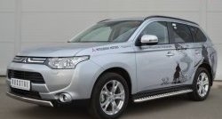 24 649 р. Широкая защита порогов SLITKOFF  Mitsubishi Outlander  GF (2012-2014) дорестайлинг  с доставкой в г. Воронеж. Увеличить фотографию 4