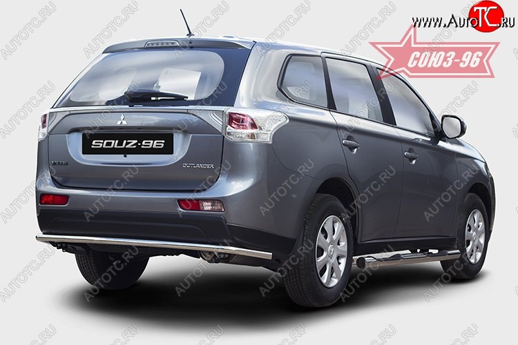 10 799 р. Защита заднего бампера Souz-96 Premium (d42) Mitsubishi Outlander GF дорестайлинг (2012-2014)  с доставкой в г. Воронеж