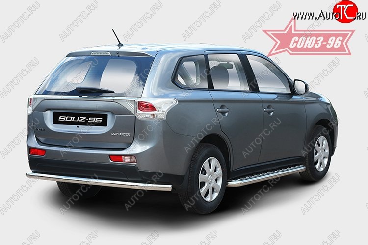 12 149 р. Защита заднего бампера Souz-96 Premium (d60) Mitsubishi Outlander GF дорестайлинг (2012-2014)  с доставкой в г. Воронеж