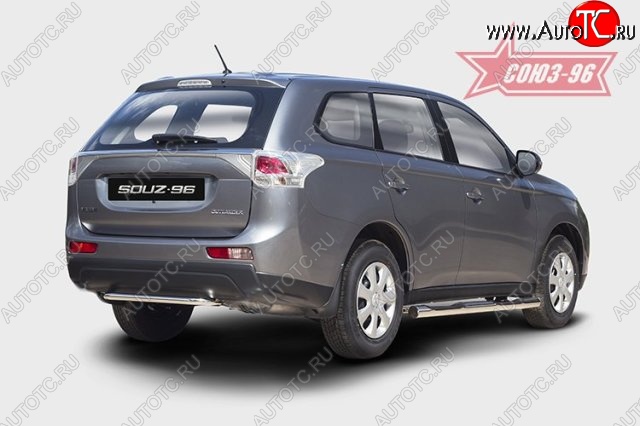 9 359 р. Узкая защита заднего бампера (d42) Souz-96 Mitsubishi Outlander GF дорестайлинг (2012-2014)  с доставкой в г. Воронеж