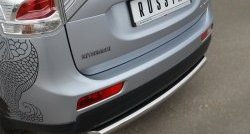 13 999 р. Одинарная защита заднего бампера из трубы диаметром 63 мм SLITKOFF  Mitsubishi Outlander  GF (2012-2014) дорестайлинг  с доставкой в г. Воронеж. Увеличить фотографию 2