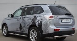 13 999 р. Одинарная защита заднего бампера из трубы диаметром 63 мм SLITKOFF  Mitsubishi Outlander  GF (2012-2014) дорестайлинг  с доставкой в г. Воронеж. Увеличить фотографию 4