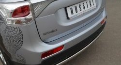 11 599 р. Защита заднего бампера (Ø75x42 мм, нержавейка) Russtal Mitsubishi Outlander GF дорестайлинг (2012-2014)  с доставкой в г. Воронеж. Увеличить фотографию 2