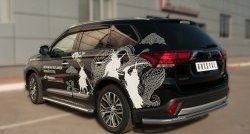 14 449 р. Одинарная защита заднего бампера из трубы с угловатыми сгибами диаметром 63 мм SLITKOFF  Mitsubishi Outlander  GF (2014-2016) 1-ый рестайлинг  с доставкой в г. Воронеж. Увеличить фотографию 4