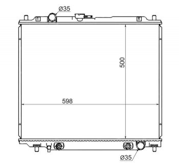 Радиатор двигателя (пластинчатый, 2.8D, МКПП/АКПП) SAT Mitsubishi Pajero 2 V30/V40 5 дв. дорестайлинг (1991-1997)