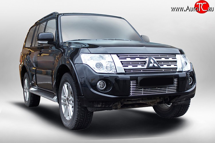 5 999 р. Декоративная вставка воздухозаборника Berkut Mitsubishi Pajero 4 V90 2-ой рестайлинг (2014-2020)  с доставкой в г. Воронеж