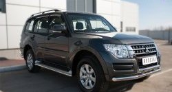 21 849 р. Защита переднего бампера (2 трубыØ63 мм, нержавейка) SLITKOFF Mitsubishi Pajero 4 V90 2-ой рестайлинг (2014-2020)  с доставкой в г. Воронеж. Увеличить фотографию 4