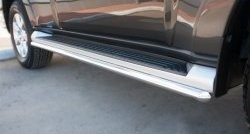 15 849 р. Защита порогов из круглой трубы диаметром 42 мм SLITKOFF Mitsubishi Pajero 4 V90 2-ой рестайлинг (2014-2020)  с доставкой в г. Воронеж. Увеличить фотографию 2
